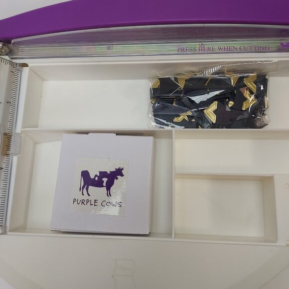 Purple Cows Photo Timmer 8" Blade with Storage Bins Scrapbooking Paper Cutter - Picture 5 of 7